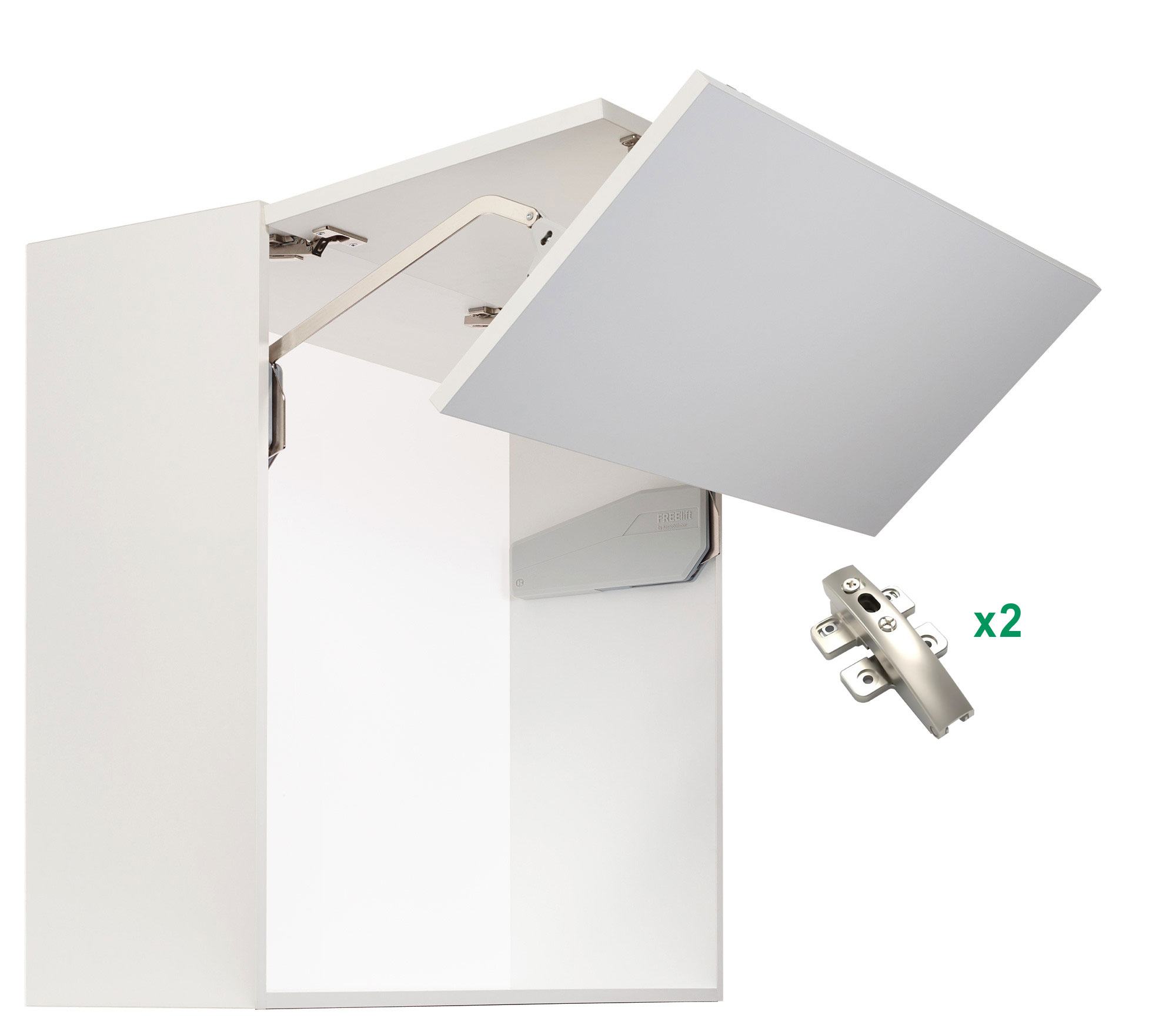 Комплект: Подъемник ФриФолд Шорт H3fs H770 - 840 мм 3,6 - 6,1 кг без крышек, фасад 600 Kessebohmer | официальный магазин