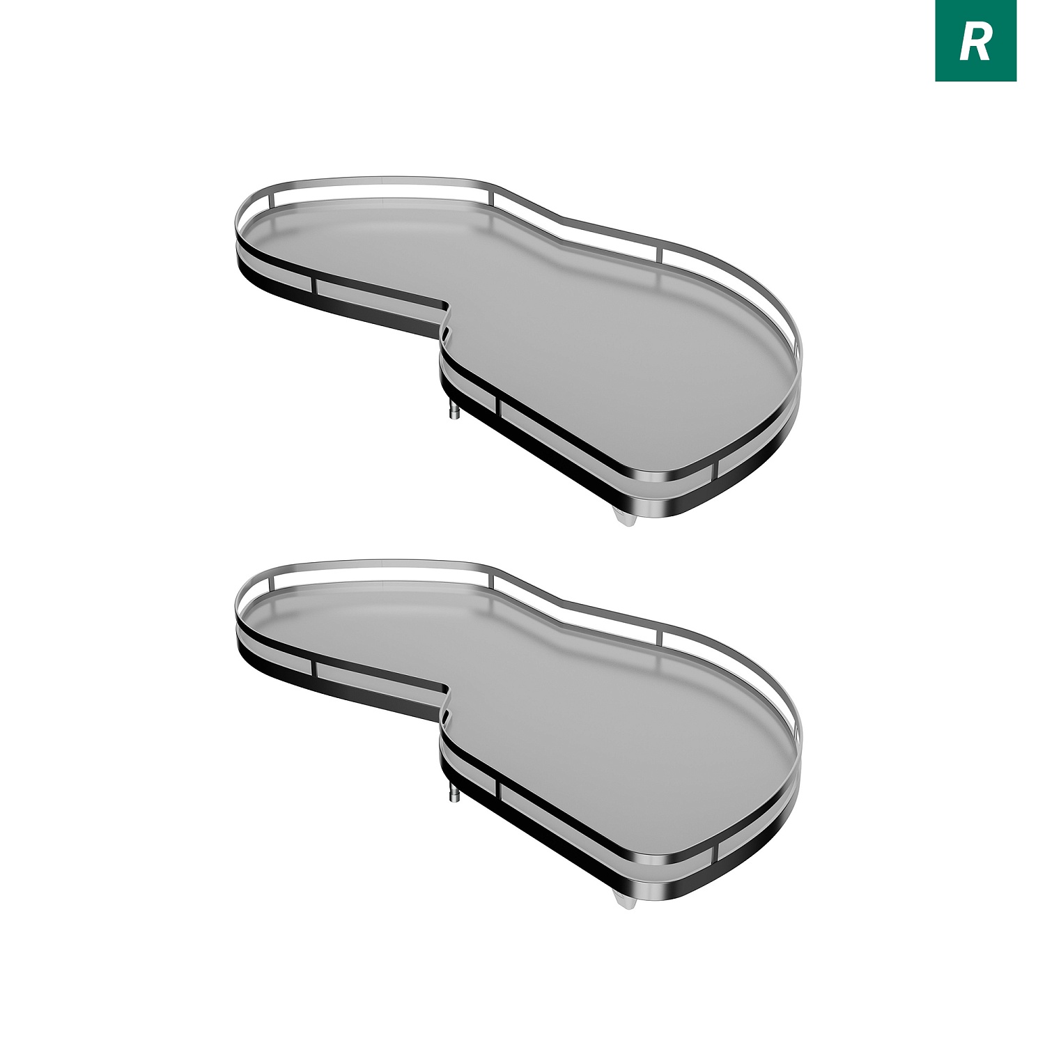 Комплект полок правый Леманс 600 мм Арена СТИЛЬ (2 полки + рычаги) ХРОМ Kessebohmer | официальный магазин